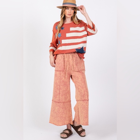 Mineral Washed Terry Wide Leg Pants - Picture 2 of 5